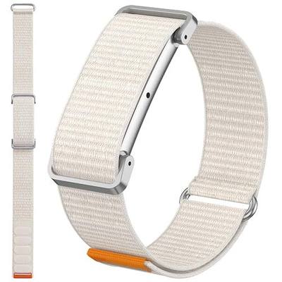 Nylon Sport Band Compatible with Google Fitbit Air, Adjustable Hook-and-Loop Replacement Strap with Metal Frame Case, Soft Breathable Woven Wristband for Men and Women