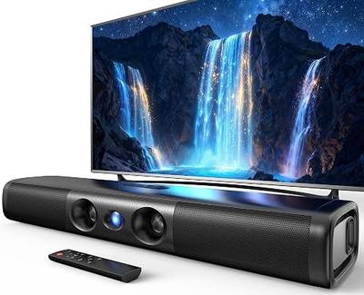 60W 17 Inch Sound Bar for Smart TV, Dual-Horn Port Deep Bass | Crystal Dialogue, Bluetooth 5.3, ARC/Optical/AUX Inputs, Wall Mountablefor TV/Projector/PC/Gaming