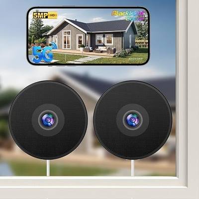 WESECUU 2K Window Camera,5G& 2.4Ghz WiFi No Drill Window Cameras for Home Security for Indoor & Outdoor Monitoring, Color Night Vision, Human Detection, Easy & Quick Install(2-Pack)
