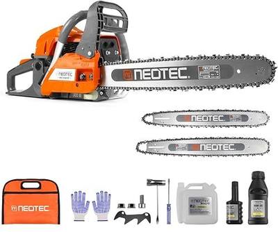 58CC Gas Powered Chainsaw 18 20 Inch Bars Chain Ergonomic Chainsaw Chain Brake Anti-Vibration System, 2-Cycle Petrol Motosierra De Gasolina for Tree Cutting Firewood Wood Yard Cleaning