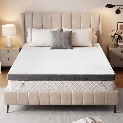 4 Inch Twin XL Firm Mattress Topper, High Density Foam Mattress Pad | Mattress Pad for Pressure Relief, Bed Topper with Removable Soft Cover, Non-Slip Design, CertiPUR-US Certified