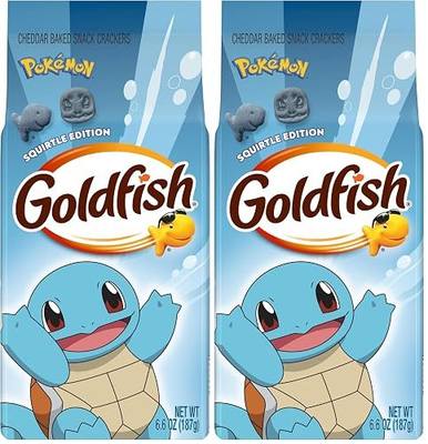 Goldfish Pokémon Squirtle Cheddar Cheese Baked Snack Crackers, 6.6 Oz Bag (Pack of 2)