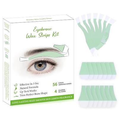 Eyebrow Wax Strips - 56 Strip Eyebrow & Upper Lip Hair Remover with 4 Soothing Wipes | Natural Beeswax Formula | Painless at Home Hair Removal for Women & Sensitive Skin | Lasts 6 Weeks | 4 Soothing Wipes, Natural Beeswax Formula, Painless at Home Hair Removal, Sensitive Skin, Lasts 6 Weeks