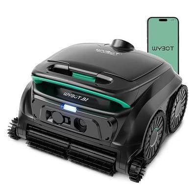 WYBOT B1C Robot Pool Vacuum for Inground Pools, Cordless Robotic Pool Cleaner with Quad-Roller Brushes, Edge Cleaning, Wall & Floor Coverage, High Obstacle Crossing, Smart Navigation, Black