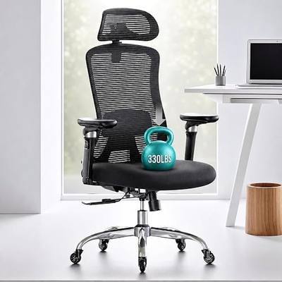 Marsail Big and Tall Office Chair with 6D Armrests and 3D Headrest | Big and tall ergonomic chair with 6D armrests, 3D headrest, slide seat, lumbar support, tilt lock, and 330 lbs capacity