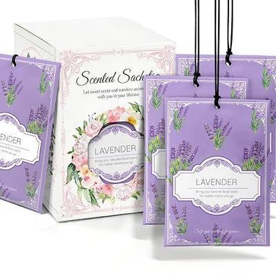 Lavender Sachets for Drawers and Closets - 12 Pack Long Lasting Odor Eliminator Bags, Natural Fresh Scent for Wardrobe, Storage, Car & Home, Air Freshener Sachets