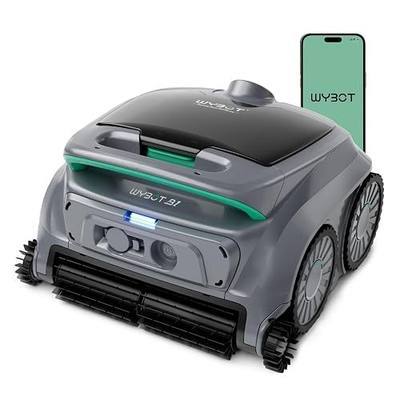WYBOT B1C Robot Pool Vacuum for Inground Pools, Cordless Robotic Pool Cleaner with Quad-Roller Brushes, Edge Cleaning, Wall & Floor Coverage, High Obstacle Crossing, Smart Navigation, Gray