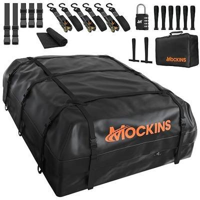Mockins 40 CuFt XXL Soft-Shell Car Roof Bag 72"x48"x20" with Accessories | Waterproof Rooftop Cargo Carrier for Top of Vehicle | Car Top Carrier Without Roof Rack for Car, Truck, SUV, Van & RV