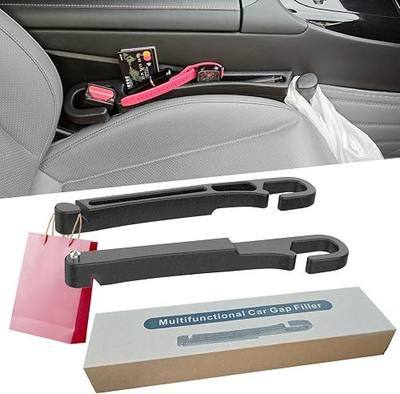 Car Seat Gap Filler 2 Pack with Organizer Hook Function & Car Glass Breaker,Prevents Small Items Tools from Falling Gap Stopper Seat Side Gap Filler for All Cars