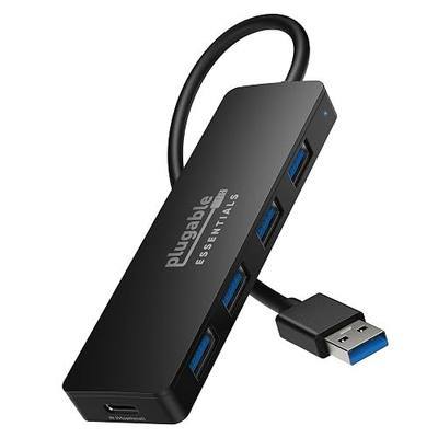 Plugable USB A 3.0 Hub 5-in-1 Splitter 4 USB-A Ports for Laptop PC 0.7ft