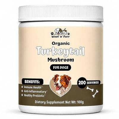 Turkey Tail Mushroom for Dogs - Turkey Tail for Dogs - Helps with Lipoma Lumps & Bumps, Energy, Immune, Digestive, Joint Health & More - Dog Lipoma Treatment - Dog Food Toppers - 200 Servings