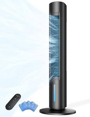 Windowless Portable Air Conditioner, 35.2" Evaporative Air Cooler for Room No Window, 7H Timer, 4 Modes, Remote Control, 140° Max Oscillating, Large Water Tank, Quiet AC Unit for Bedroom, Black