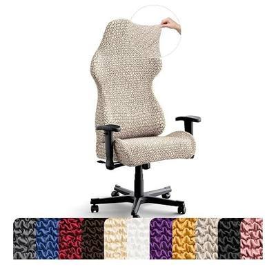PAULATO BY GA.I.CO. Stretch Office & Gaming Chair Cover – Breathable Desk Computer Armchair Slipcover with Zipper – Bi-Elastic Stretchable Protector Machine Washable – Macademia (Office Chair)