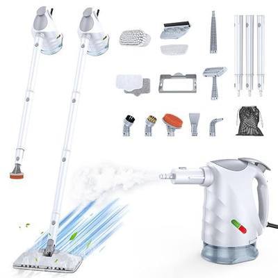 Steam Mop with Detachable Handheld Steamer, 10-in-1 Steam Cleaner with 320ml Water Tank, 10s Fast Heating, Natural Deep Cleaning Steamer for Floor, Tiles, Kitchen, Window, BBQ, Car