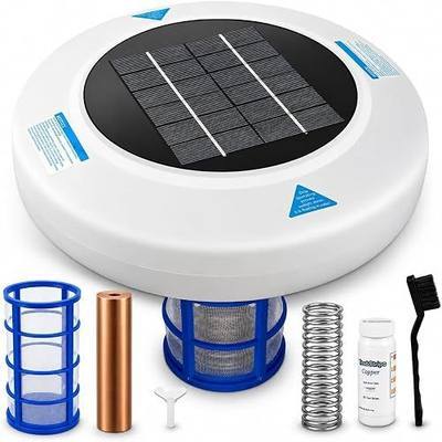 Solar Pool Maintenance Device for Above Ground & Inground Pools Up to 45,000 Gallons – Floating Solar-Powered Water Care System with Anode, Large Solar Panel & Easy Operation