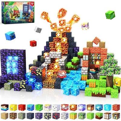 Magneverse 150 PCS 0.8in Magnetic Blocks with Light Blocks - Magnet Toys for Kids, Boys and Girls, Magnetic Building Blocks Cubes, Stacking Magnets for Kids, Birthday Gifts for Boys and Girls