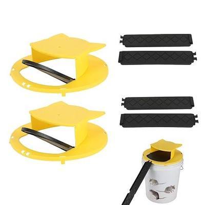 Mouse Bucket Trap for 5 Gallon Bucket, Auto Reset Bucket Lid Mouse Trap, Reusable Rodent Catching Solution for Garage Basement Warehouse Indoor Outdoor(2PACK)