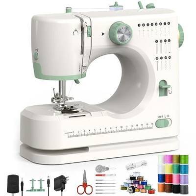 Sewing Machine for Beginners Adults, 16 Built-in Stitches Portable Double Needle Sewing Machine with Adjustable Speed Control, Foot Pedal, and Quick-Place Bobbin for Easy DIY Crafting