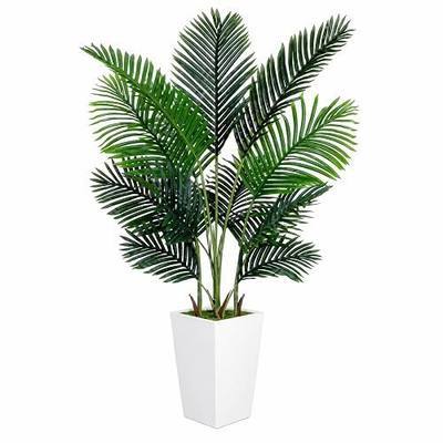 Jocoevol Artificial Golden Cane Palm Tree 5FT, Artificial Palm Tree with Pot, Faux Palm Tree for Home Living Room, Fake Palm Tree for House Warming