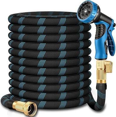 50 ft Flexible Garden Hose - 2026 Upgraded Heavy Duty Water Hoses with 3/4''Solid Fittings,Lightweight,No Kink & Tangle,Puncture Proof Garden Hoses pipe for Yard, Outdoors, Rv