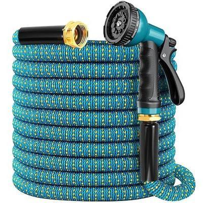 Expandable Garden Hose 150ft, 2026 New Flexible Water Hose 150 ft with 10 Function Nozzle, Solid Metal Fittings, Lightweight, No Kink, Leak-proof, Durable Expanding Hose for Gardening, Car Washing
