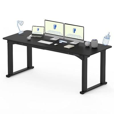 FLEXISPOT 4-Leg Standing Desk, 78"x32", Electric Height Adjustable, Black | Stable 4-Leg Frame, Spacious Workspace, Memory LED Controller, Ergonomic Height Range