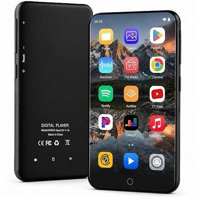 144GB MP3 Player with Bluetooth and WiFi, 4" HD Full Touch Screen Music Player with Spotify, Audible, Pandora, Libby, Spotify Kids,MP3&MP4 Player with HiFi Sound
