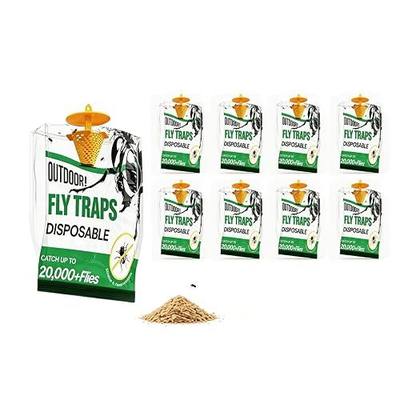 Fly Traps Outdoor 9 Pack Water Activated Disposable Fly Trap | Water activated hanging fly traps, easy to set up. Disposable mess-free design, ideal for instant outdoor fly pest control.