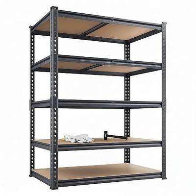 Heavy Duty Garage Shelving 36" W x 16" D x 72" H, 2850 LBS Storage Shelves 5-Tier Adjustable, Boltless Metal Rack with Extra Deep Shelves for Warehouse Basement Workshop, Black