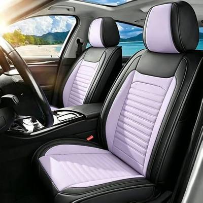 Car Seat Covers Full Set Fit for Hyundai Sonata 1999-2026, Beige | Premium Faux Leather, Compatible Airbag, Breathable, Anti-Slip, Scratch Resistant, Waterproof, Easy to Clean