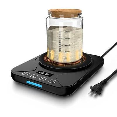 Sourdough Starter Warmer Mat - 24H Timer - Precise 1°F Thermostat Control (70-100°F) - Smart Memory Warming On/Off - Fits Jars Up to 40oz - Perfect for Home Baking (Ink Black)