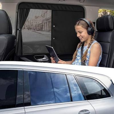 Nmoiss 2026 Upgraded Exclusive Dual-Layer Car Side Window Sunshade for Baby | 100% Block Heats, UV Rays & Privacy, Protecting Skin & Eyes, Blackout & Mesh Shade for Baby, 5 Oversized Suction Cups