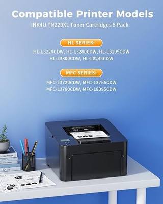 INK4U TN229XL Toner Cartridges for Brother MFC-L3780CDW HL-L3280CDW Printer | TN229 XL 229XL Toner Cartridges for Brother MFC-L3720CDW HL-L3220CDW HL-L3300CDW HL-L3295 Printer (4 Pack, BK/C/M/Y)