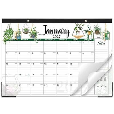 2027 Desk Calendar - Desktop Calendar 2027, JAN. 2027 - DEC. 2027 | 17" x 12" Large Desk Calendar with Cutting Lines, Corner Protector, Note Section for home, office, school.