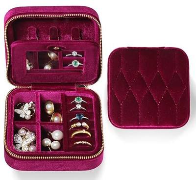 Jewelry Box – Travel Jewelry Organizer, Adjustable Compartments for Women | Luxury Storage Case & Gift for Her - Royal Purple