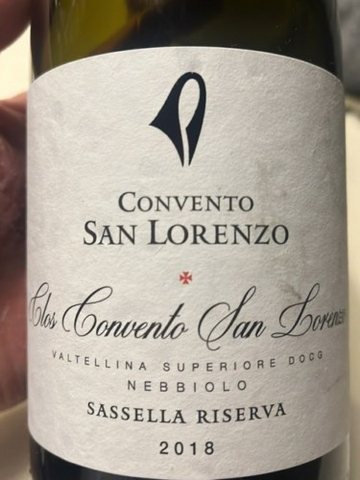 Convento San Lorenzo · Clos Convento San Lorenzo Sassella Riserva