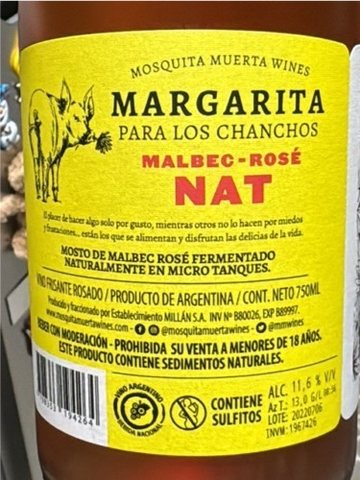 Mosquita Muerta · Margarita Para Los Chanchos Malbec