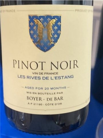 Boyer de Bar · Les Rives de l'Estang Pinot Noir