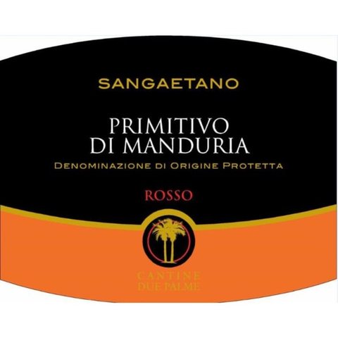 Cantine due Palme · Sangaetano Primitivo di Manduria